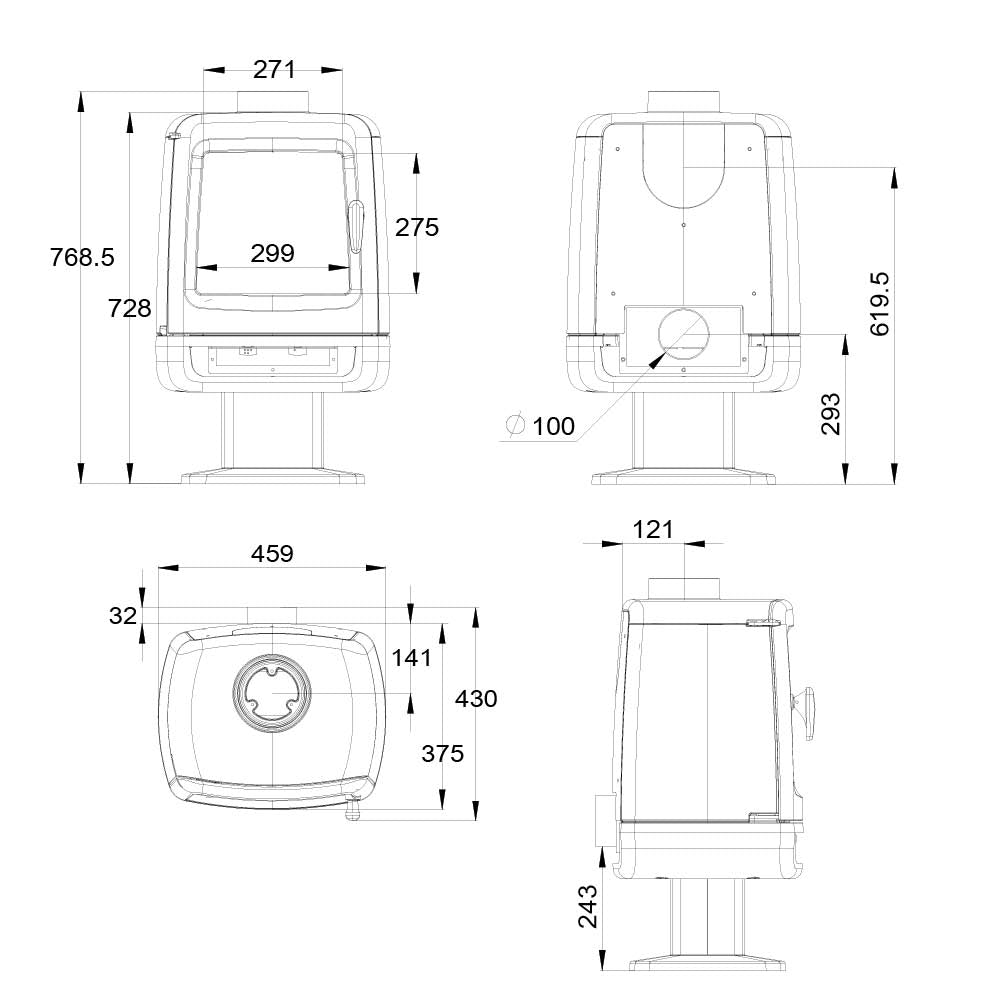 Large Solway 8kW Multifuel Stove
